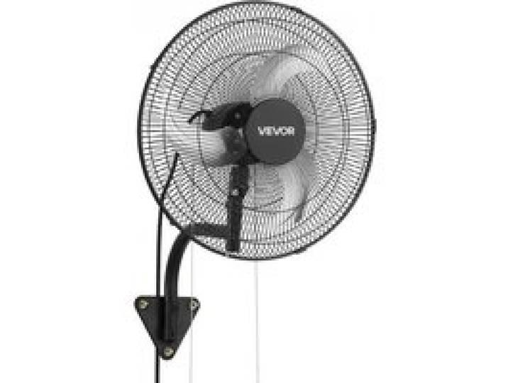 VEVOR 59W Industrieller Wandventilator 51 cm, 6,5 m/s Oszillierender Wandlüfter mit 3 Stufen & Verstellbarem Neigungswinkel, Gewerblicher Industrieventilator für Werkstatt Garage Lager Gym, Schwarz