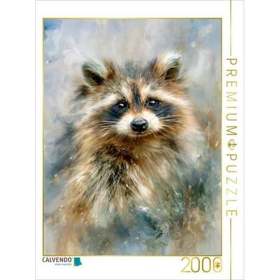 CALVENDO Puzzle Waschbär, ein Blick wie ein warmer Nachmittag | 2000 Teile Lege-Größe 90 × 67 cm Foto-Puzzle für glückliche Stunden