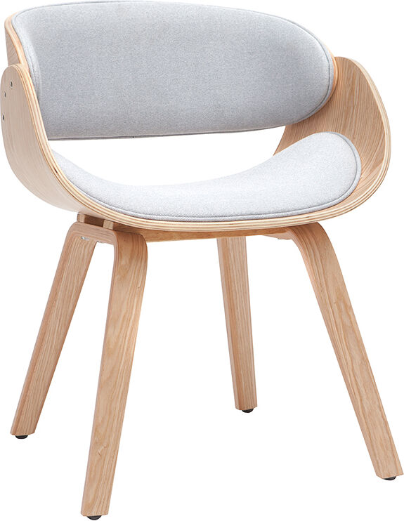 Miliboo Chaise design en tissu gris et bois clair BENT