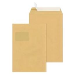 Elepa Versandtasche, DIN C4, mit Haftklebung, Fenster, braun, Natron, 90g/qm (250 Stk.) (30007646)