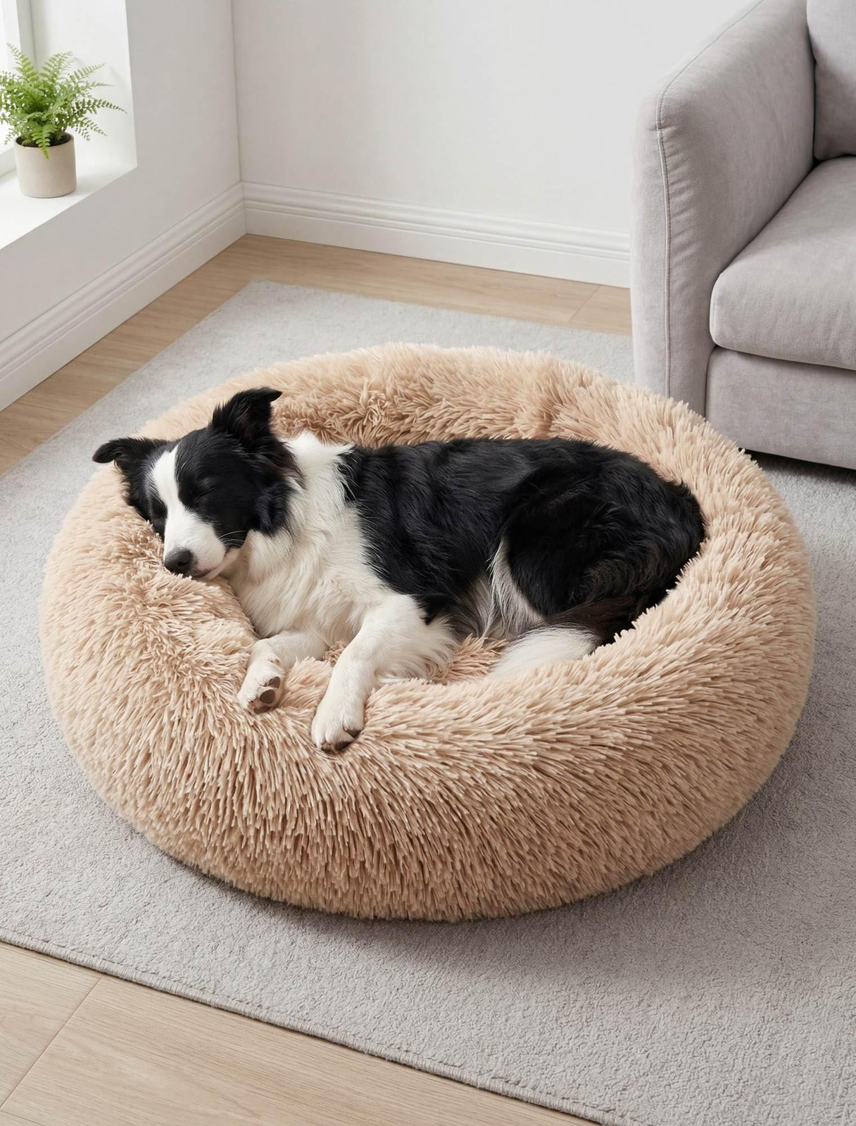 Merkloos Anti-Angst Donut Hondenbed voor Huisdieren, 80 cm