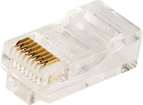 LogiLink RJ45-Modularstecker CAT 5e MP0002 Stecker, gerade Pole: 8P8C Transparent 100 St.