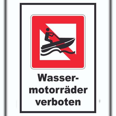 HB-Druck Jetski fahren verboten Symbol und Text A6 (105x148mm)