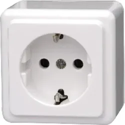 Schuko-Steckdose 1-fach arktis weiss AP - arktis-weiß