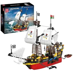 Mould King 10137 – Rotbarts Rache Schiff Modellbausatz