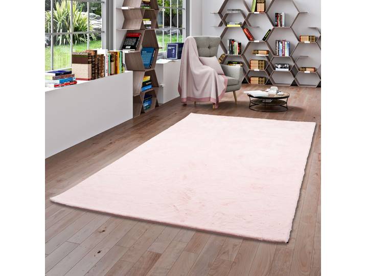 Tapis en fausse fourrure rose 120x170 cm