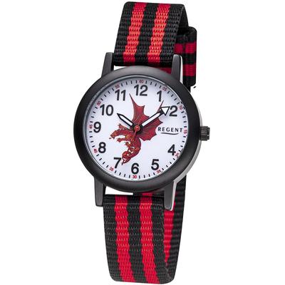 Quarzuhr REGENT, schwarz (schwarz, rot), Armbanduhren, Kinder, Quarzuhr, Armbanduhr,Kinderuhr,Lernuhr,Mädchen, Jungen,Schulanfang,Geschenkidee