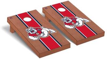 Skip's Garage Fresno State Bulldogs Rosewood Cornhole Board Set