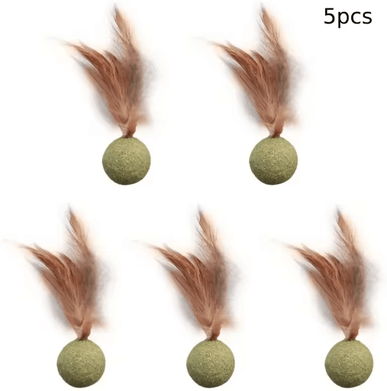 Inspire Curations MintyPaws Catnip Ball Toy Edible Cat Mint Treat & Teeth Cleaning Toy 5pcs