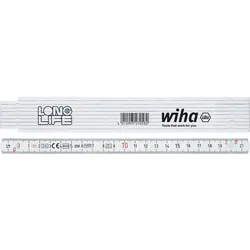 Wiha Zollstock Gliedermaßstab Longlife 2m metrisch 10 Glieder weiß 27057