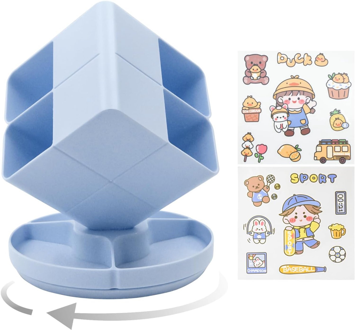360 graden roterende pennenhouder met 8 compartimenten en Magic Cube design voor bureauorganisatie