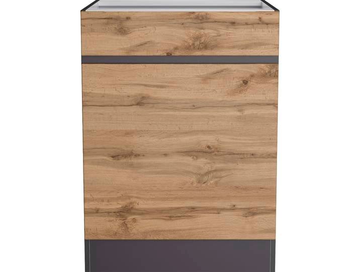 Unterschrank KOCHSTATION KS-Riesa , braun (wotaneiche), B:60cm H:82cm T:60cm, Holzwerkstoff, Schränke, Unterschrank, Breite 60 cm, MDF-Fronten