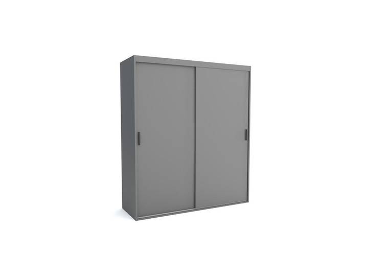 Furnlux Kleiderschrank MAT A Grau 120x60x205 cm, 120x205x60 cm, Schlafzimmer, Kleiderschränke