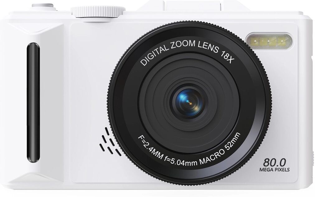 INF W300 Retro Klapp-Spiegellose Kamera mit 180° Klappbildschirm, 27.5MP, 5K Video, AF-Autofokus und WiFi Weiß