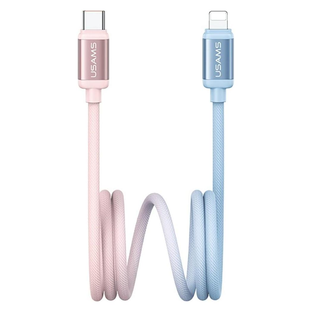 Usams Cable Bicolor Series SJ757 PD 30W USB-C/Lightning 1.2m blue and pink (1.20 m, 30 W) (SJ757USB03)