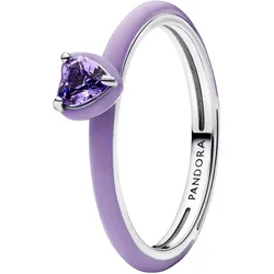 Pandora 193088C04 Damen-Ring Silber Lilafarbenes Chakra Herz, 52/16,6