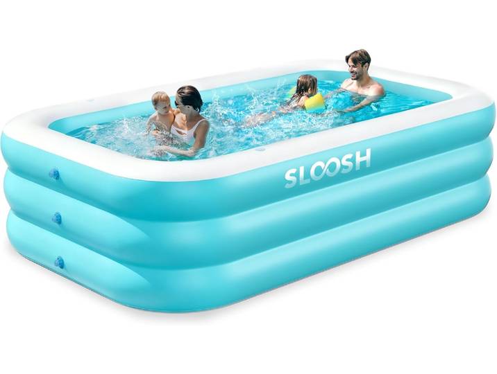 Piscine gonflable Sloosh 130 x 72 x 22 pouces pour adultes avec sièges, durable et épaisse, pour jardin, pelouse, fête en plein air