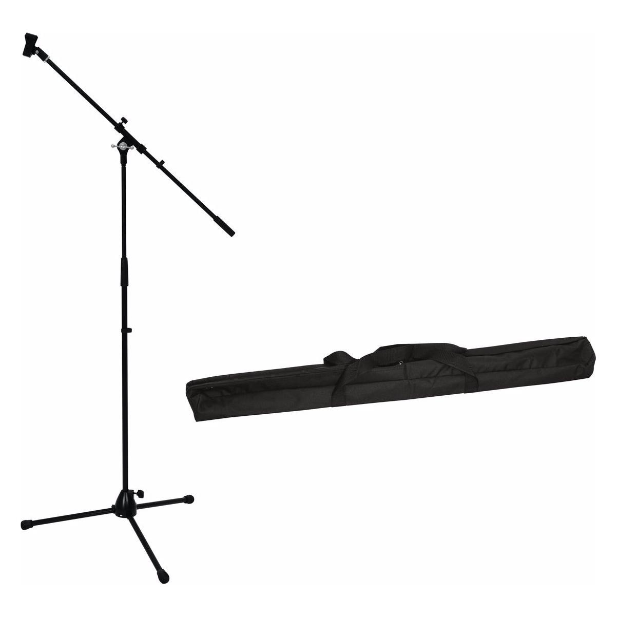 Omnitronic Set Mikrofonstativ mit Galgen PRO schwarz + Tasche (20000793)