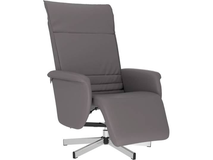 vidaXL Fauteuil relax avec repose-pieds Gris Similicuir