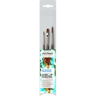 da Vinci Pinselset COLINEO Gouache-Malpinsel, 3er Set