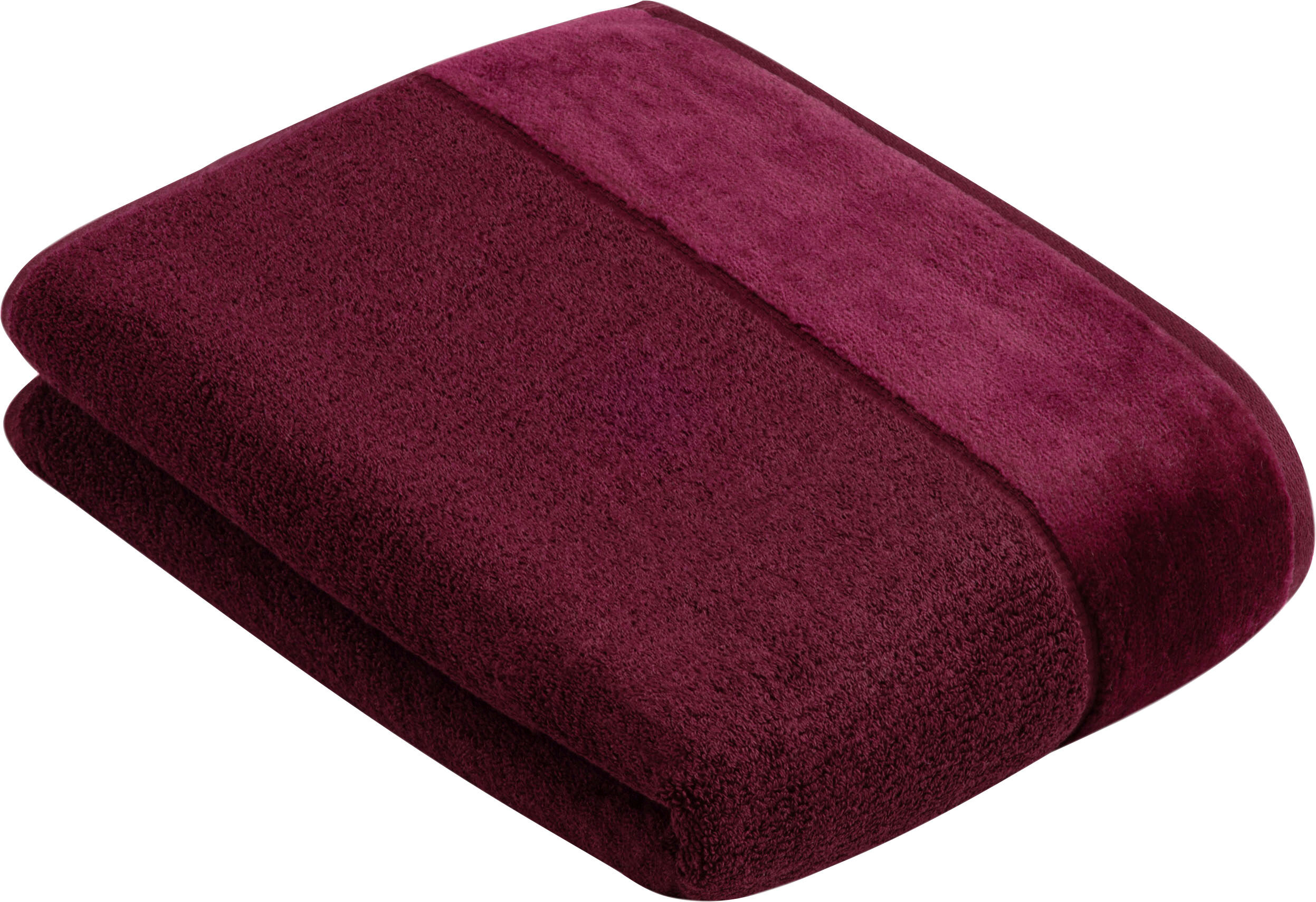 Badetuch VOSSEN "Pure", lila (berry), B:67cm L:140cm, Frottier, Obermaterial: 100% Baumwolle, Handtücher, Badetuch, Baumwolle & VEGAN, mit eleganter Veloursbordüre berry B/L: 67cmx140cm, 1 Stk., Frottier