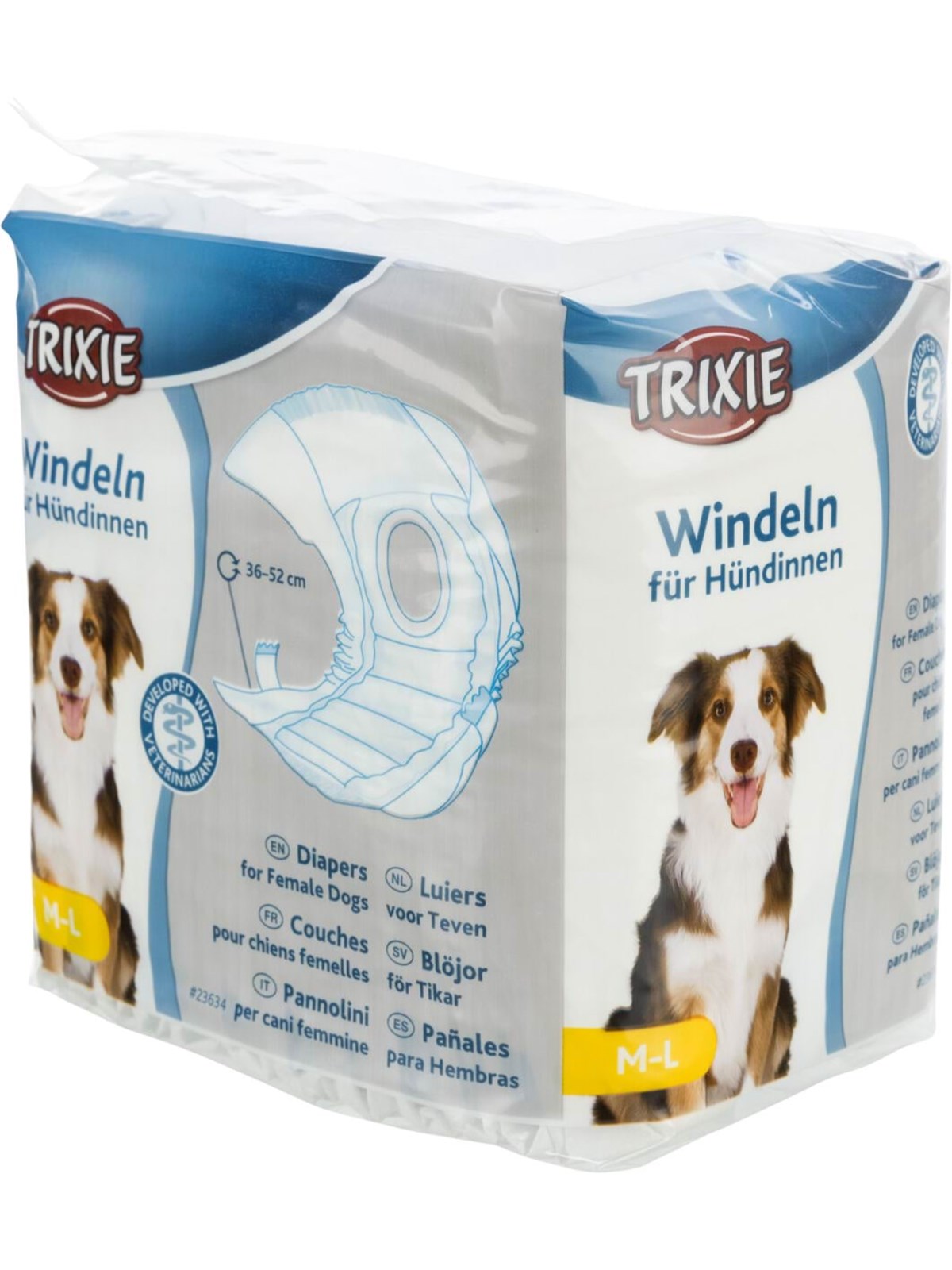 Trixie Windeln für Hündinnen Größe M-L Taillenumfang 36-52cm (12-Pack)