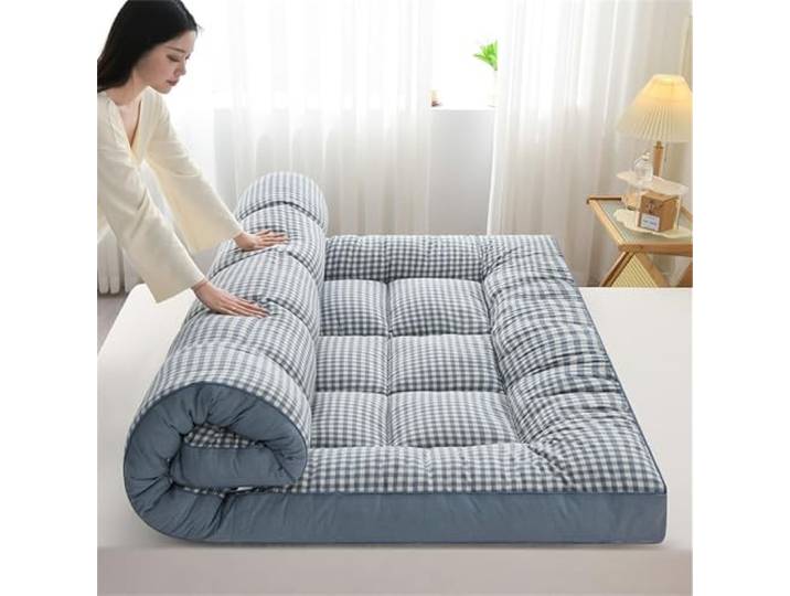TVANTRUXIS Japanische Futon-Matratze aus Sojafaser-Memory-Schaum Mehrfarbige, mehrere Größen for Camping-Schlafsäle: Futon-Bodenmatratze(Blue,150x200cm)