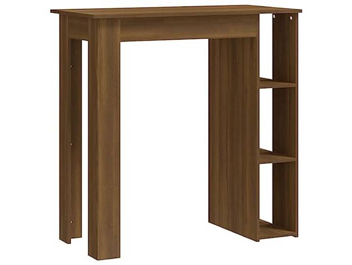 vidaXL Bartisch mit Regal Bartresen Stehtisch Tresentisch Bistrotisch Küchentisch Loungetisch Tisch Braun Eiche-Optik 102x50x103,5cm Holzwerkstoff