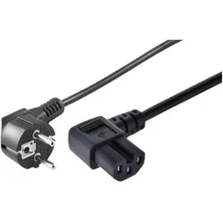 MicroConnect Power Cord CEE 7/7 - Angled (2 m), Stromkabel, Schwarz