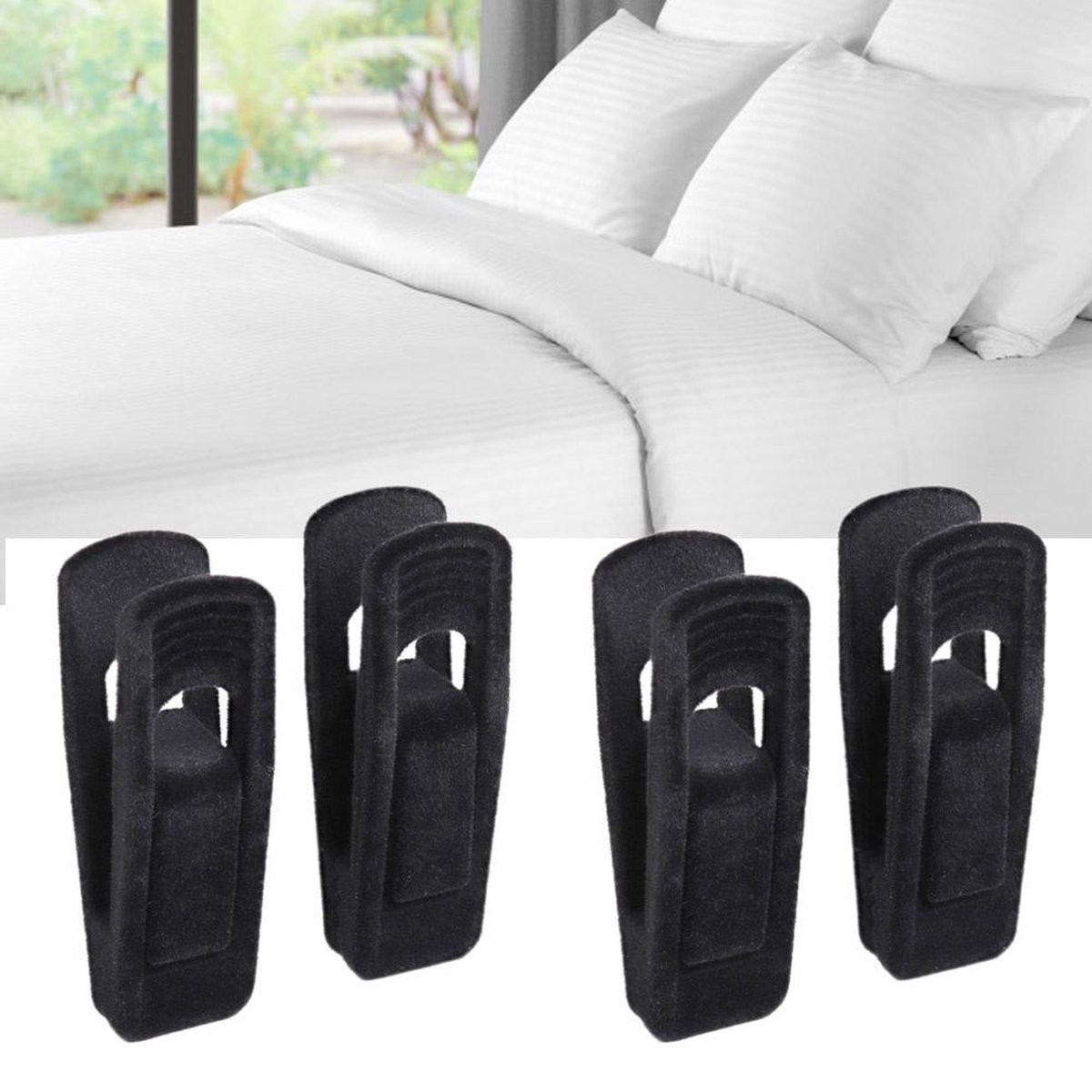 Goodlux dekbedclips - 4 stuks - Zwart