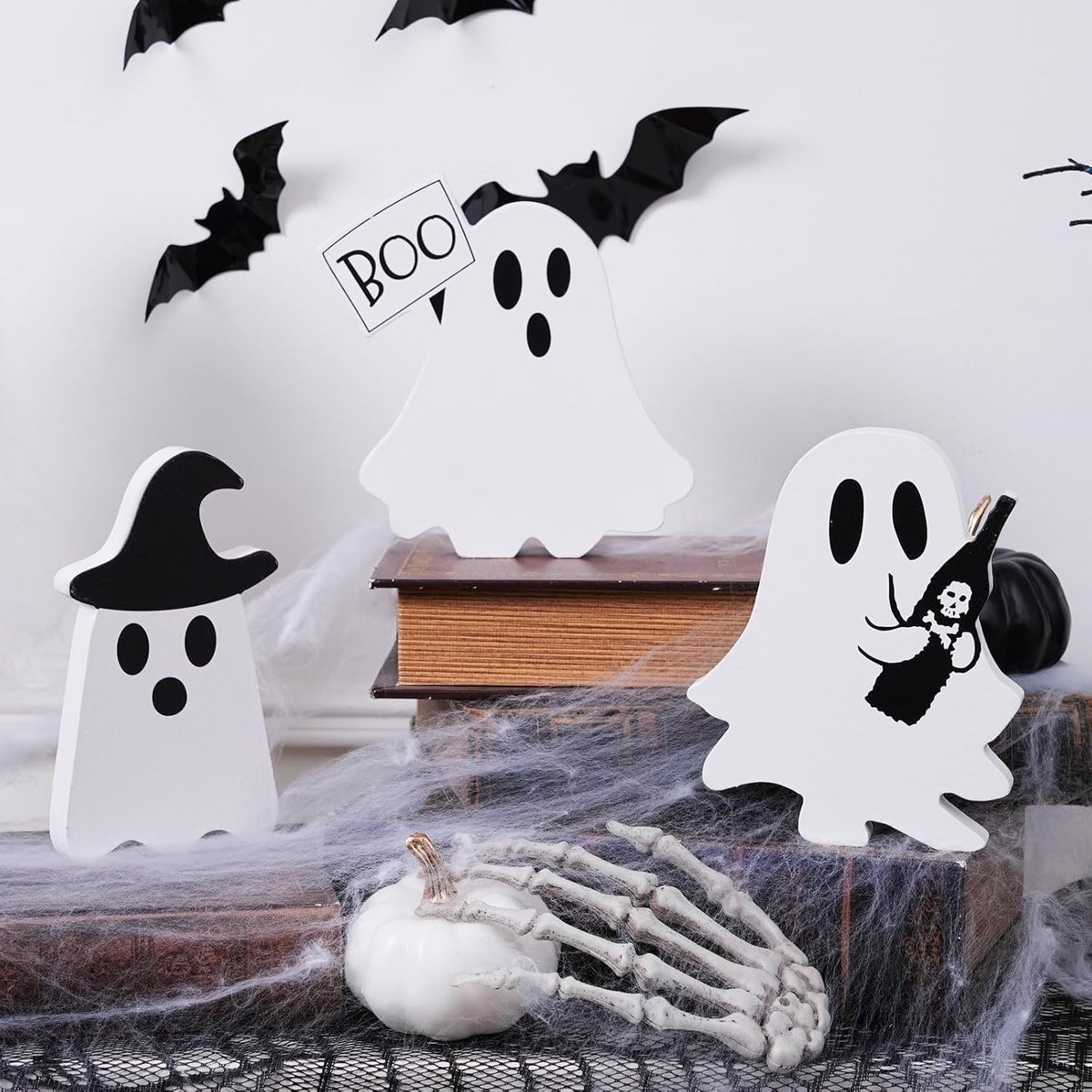 Dailygoods Spookbordjes 3 stuks - Houten Halloween Tafeldecoratie