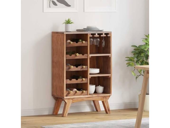 KGTKGTYER Weinregal aus Massivholz, Flaschenständer zur Weinlagerung Rustikales Design, Stabiler Aufbau, Für Esszimmer & Wohnzimmer