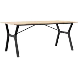 vidaXL Esstisch Y-Gestell 180x90x75 cm Massivholz Kiefer und Stahl