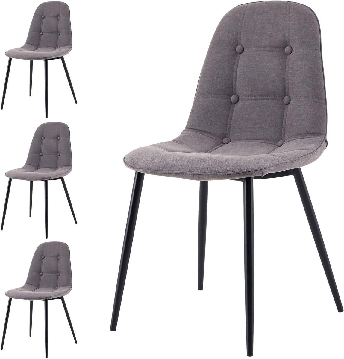 Eetkamerstoelen Alvaro set met ergonomische rugleuning, B/D/H: 47 x 84 x 51 cm