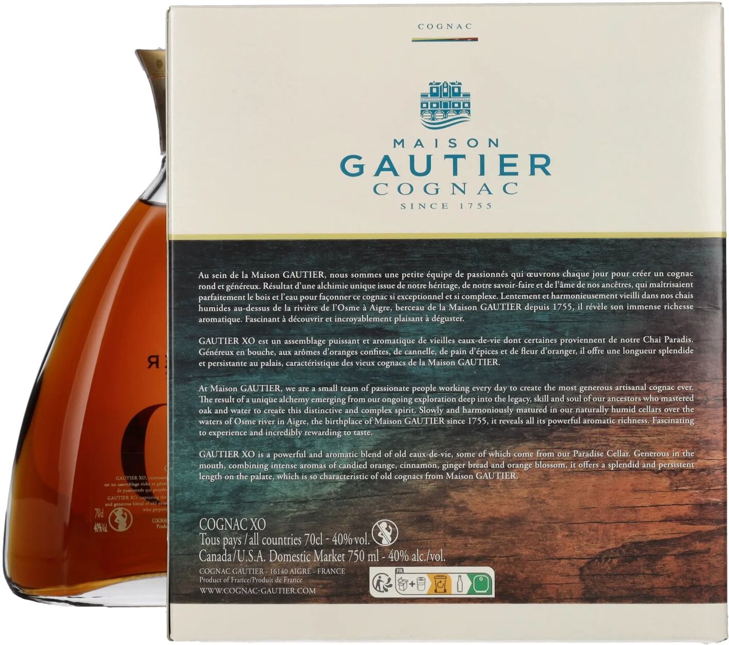 Gautier Cognac XO 40% Vol. 0,7l in Geschenkbox