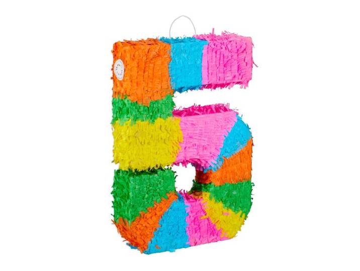 Relaxdays 3-teiliges Pinata Set Zahl 5