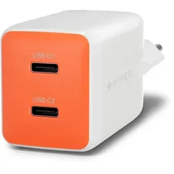 Targus HyperJuice Flex Netzteil GaN 45W 2x USB-C orange