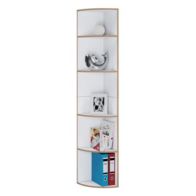 Bücherregal VCM "Elegantes Holzregal Eckregal Regal Salia 5fach", weiß, B:33cm T:33cm, Regale, Bücherregal