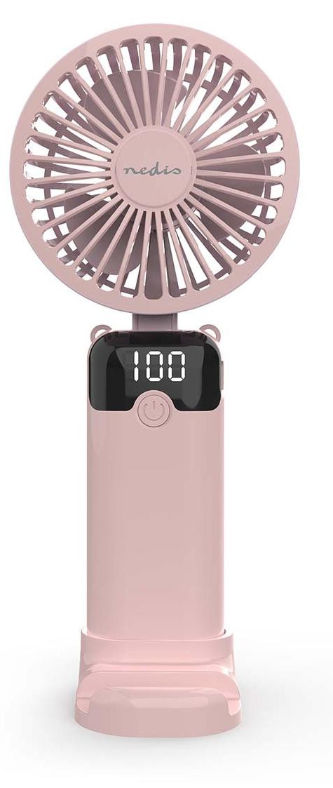 Nedis Handventilator met 6 snelheidsstanden, 90 mm, Roze
