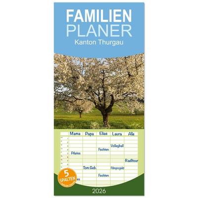 Familienplaner 2026 - Kanton Thurgau mit 5 Spalten (Wandkalender, 21 x 45 cm) CALVENDO
