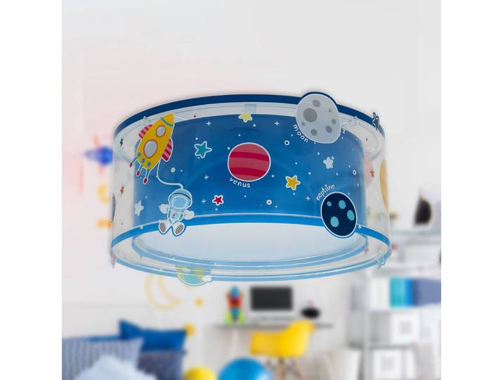 Dalber Deckenleuchte PLANETS, dimmbar, blau, für Kinderzimmer, Kunststoff