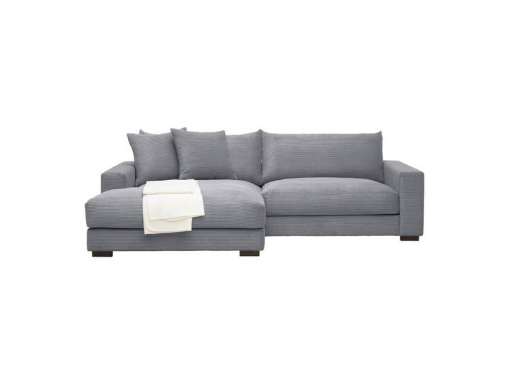 Ecksofa Cord Grau