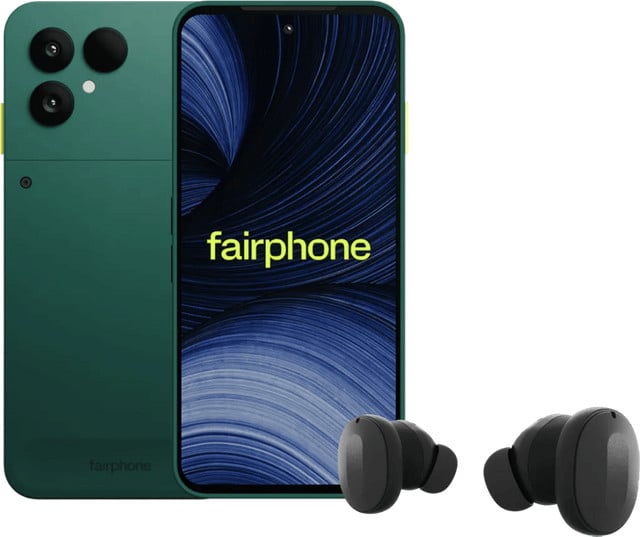 Fairphone 6+ 256GB Groen 5G met Fairbuds Wireless Zwart