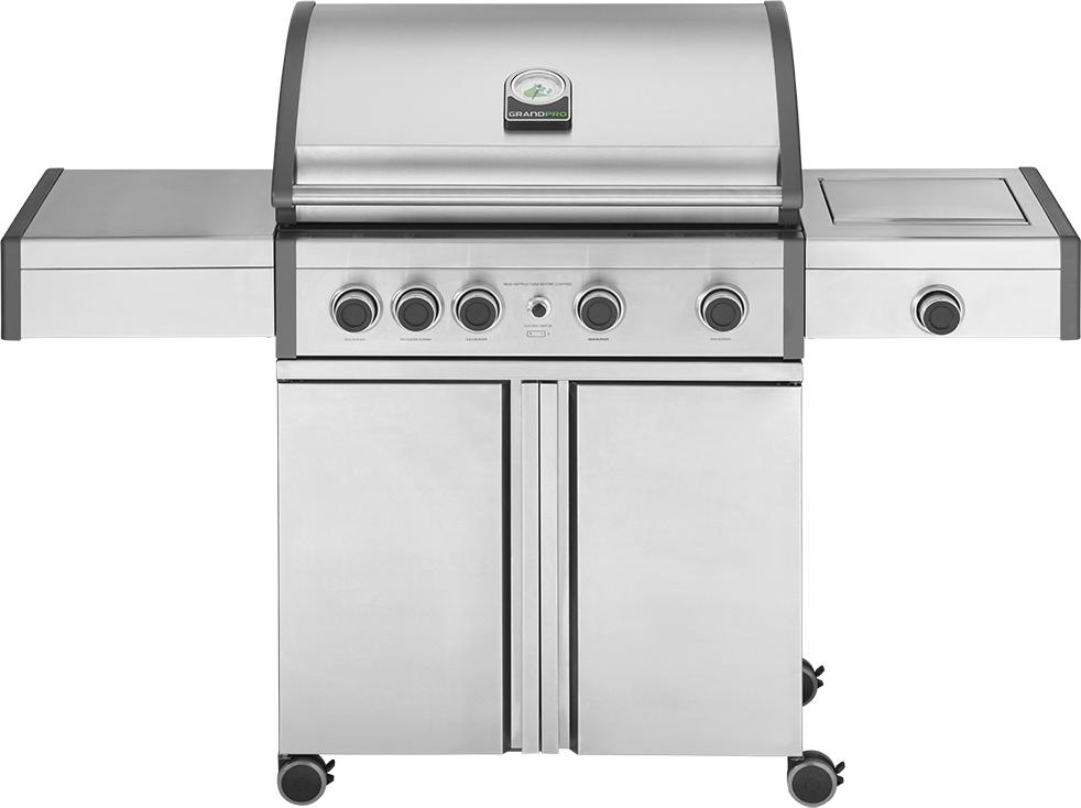 Grandpro Gasgrill Pro Elite Trolley Edelstahl 4 Brenner, 1 Seitenbrenner, 1 Heckbrenner K04000400B