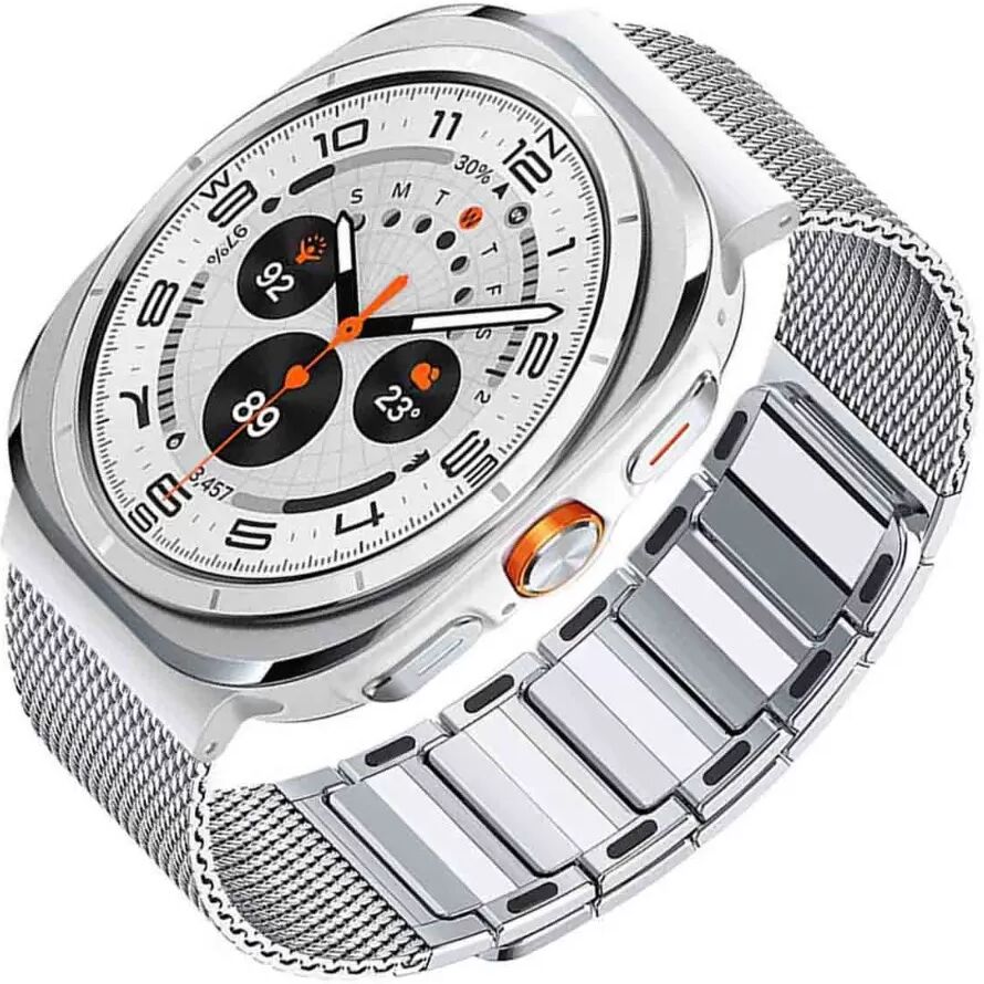 INF Magnetisches Edelstahl-Uhrenarmband kompatibel mit Samsung Watch Ultra 1/2 Silber