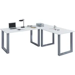 VCM VCM Holz Schreibtisch   Eckschreibtisch schlicht   160x160   L Form links oder rechts   Arbeitstisch Platte 50 cm tief   Computertisch Büromöbel - Lona U