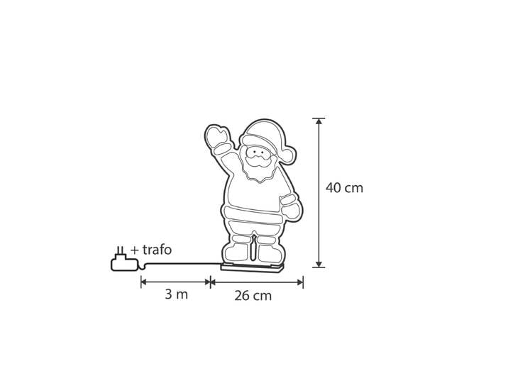 Lampe de table de Noël Père Noël avec LED et minuterie -