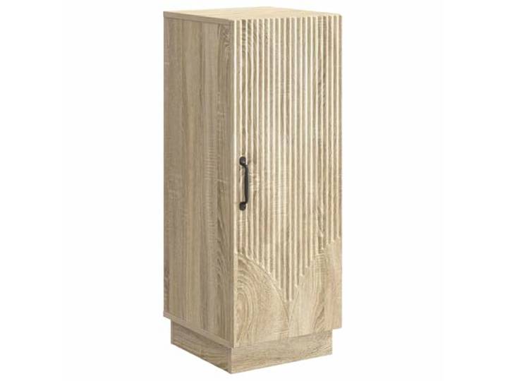 Favemtsl Sideboard Kommode Sonoma-Eiche 33x34,5x87 cm Holzwerkstoff Schmaler Beistellschrank für Flur und Esszimmer mit Drehtür und stabiler Deckplatte bis sechzig Kilogramm belastbar.