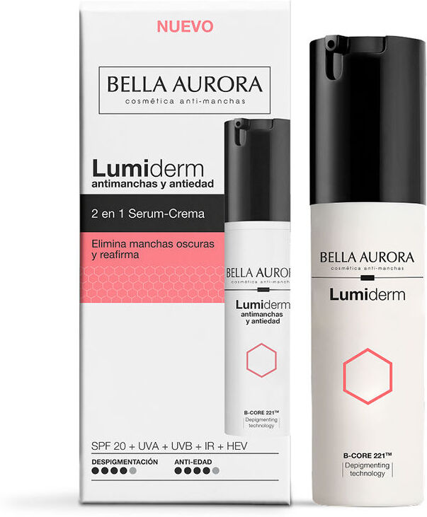 Bella Aurora Lumiderm antimanchas y antiedad 2 en 1 serum crema SPF20 30 ml