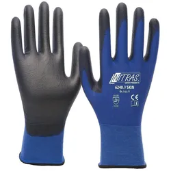 AS Arbeitsschutz Arbeitshandschuhe | 12 Paar Nitras Skin Strickhandschuhe | Gr. 10